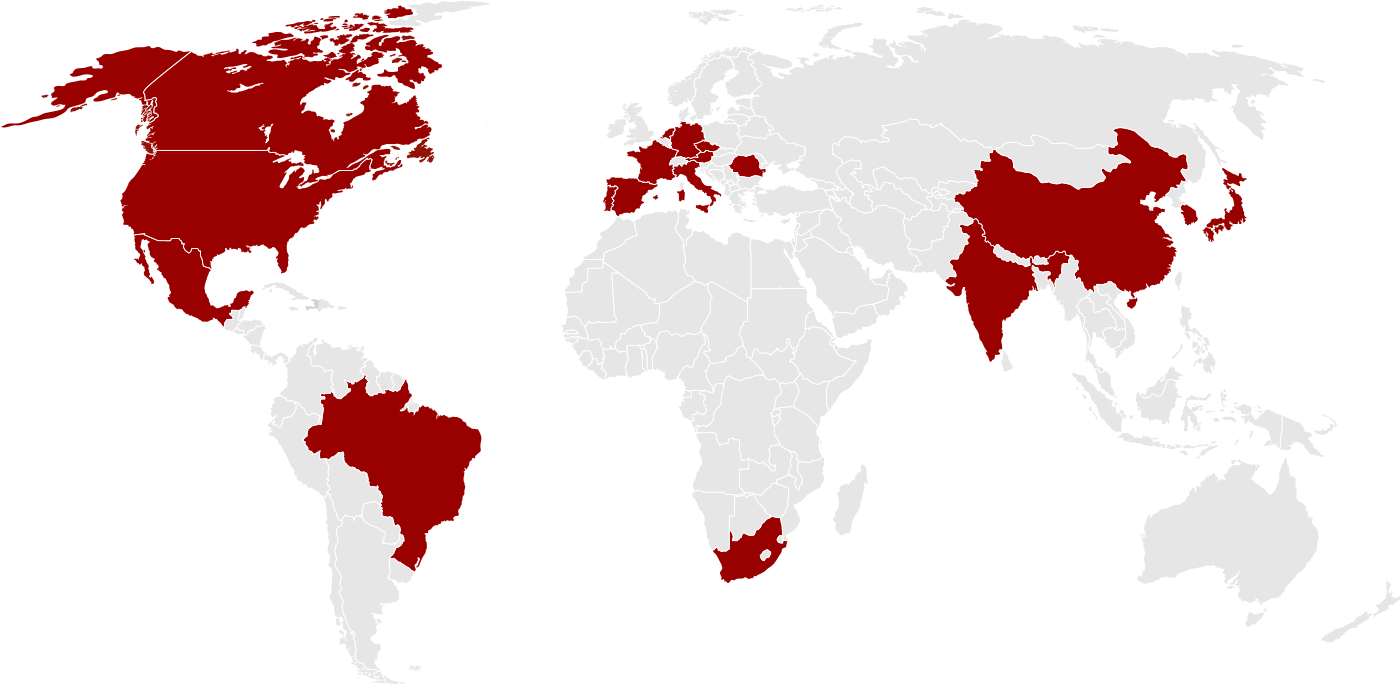 Karte der Standorte von Qsigma